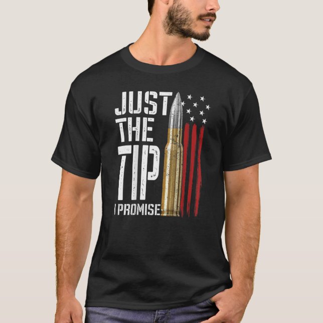 T-shirt Juste Le Conseil Je Promets Puce American Flag Gun (Devant)