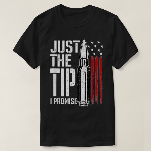 T-shirt Juste Le Conseil Je Promets Puce American Flag Gun (Design devant)