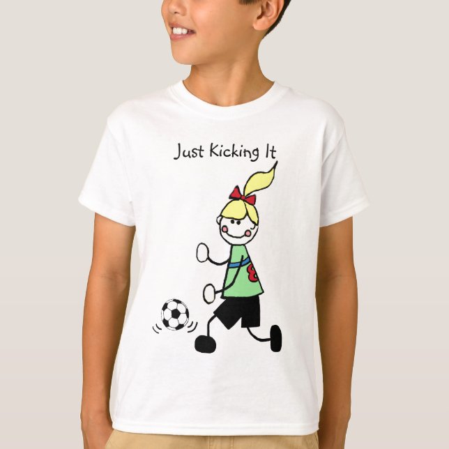 T-shirt Juste le donnant un coup de pied le football (Devant)