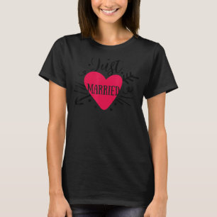 T-shirt Juste Marié Arrow Heart Newlywes mariant Honeym