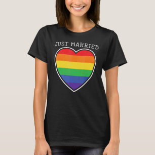 T-shirt Juste Marié Gay Lesbienne Lgbt Mariage Rainbow Lgb