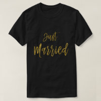 Juste marié Gold Foil Typographie Chemise