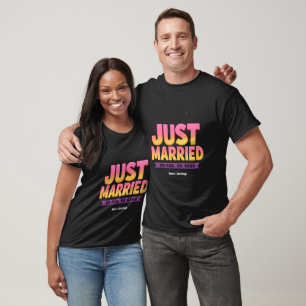 T-shirt Juste Marié Jusqu'À Présent Si Bien Drôle Couple M