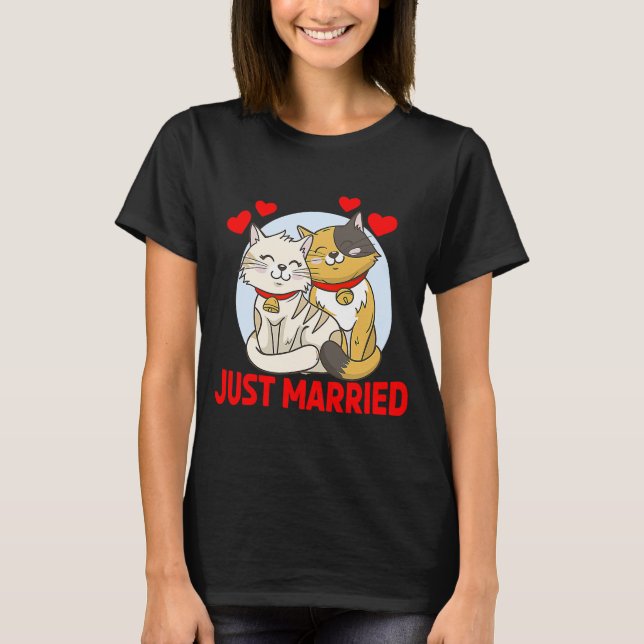 T-shirt Juste marié Mariage de mariée de chats (Devant)