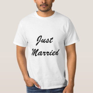 T-shirt Juste marié Mariage de texte de script personnalis