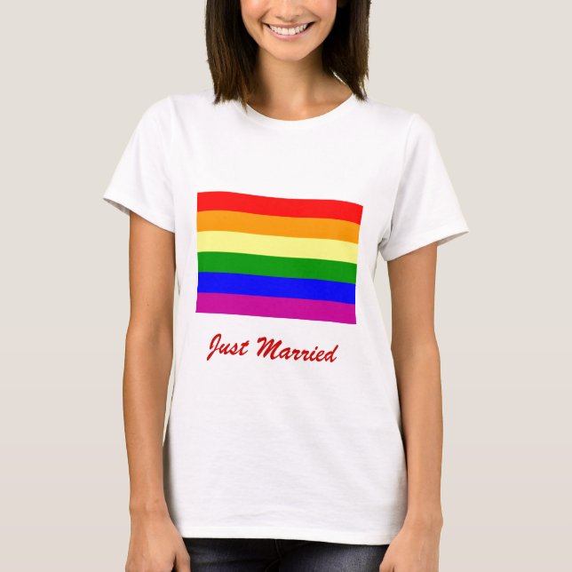T-shirt Juste marié/Mariage Gay pride (Devant)