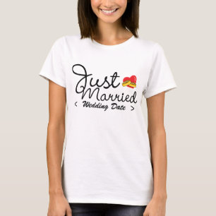 T-shirt Juste mariée "date de mariage "