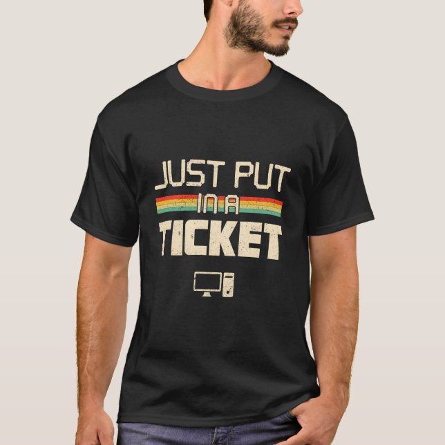 T-shirt Juste Mettre Un Billet Fun Ordinateur Service D'As (Devant)