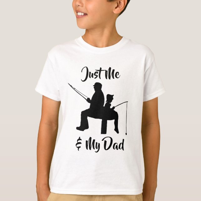 T-shirt Juste moi et mon père pêchent (Devant)