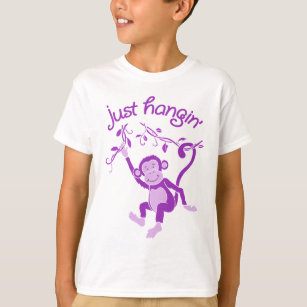 T-shirt Juste pièce en t géniale de singe de hangin