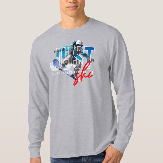 T-shirt Juste Ski | Manches longues pour hommes (Devant)