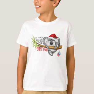 T-shirt Juste traîner jusqu'au koala de Noël