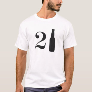 T-shirt Juste Turned 21 Bière Bottle 21ème Anniversaire