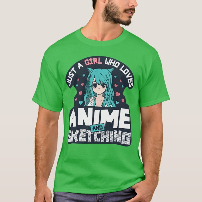 T-shirt Juste un anime pour filles vintage (Devant)