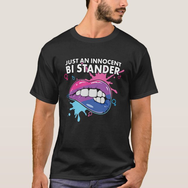 T-shirt Juste Un Bi Stander Innocent Bisexual Pride Bisexu (Devant)