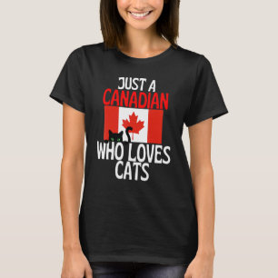T-shirt Juste un Canadien qui aime les chats pour tout le 