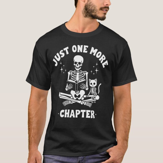T-shirt Juste un chapitre de plus Squelette & Chat  Amoure (Devant)