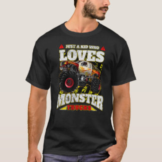 T-shirt Juste Un Enfant Qui Aime Les Camions Monster
