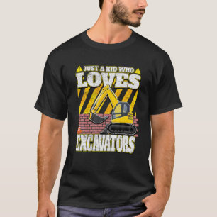 T-shirt Juste Un Enfant Qui Aime Les Excavateurs