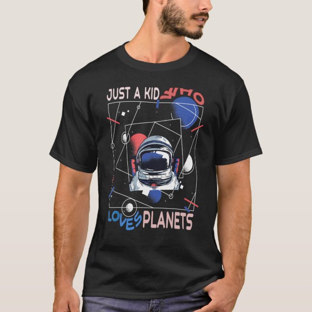 T-shirt Juste un enfant qui aime les planètes pour les enf (Devant)