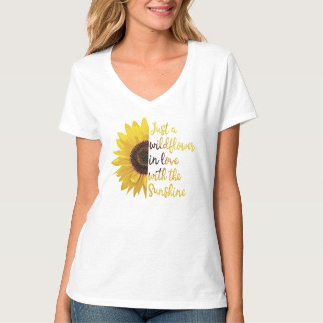 T-shirt Juste Un Fleur sauvage Amoureux Du Soleil (Devant)