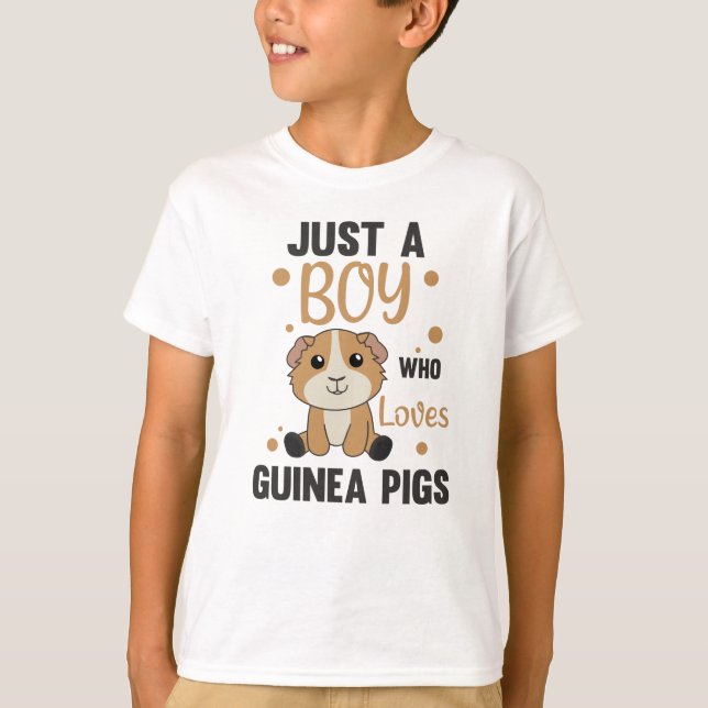 T-shirt Juste un garçon que Guinée Cochon aime animal doux (Devant)