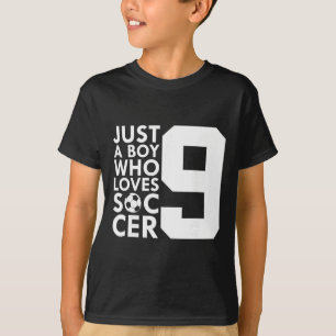 T-shirt Juste un garçon qui aime 9 ans de football 9e anni