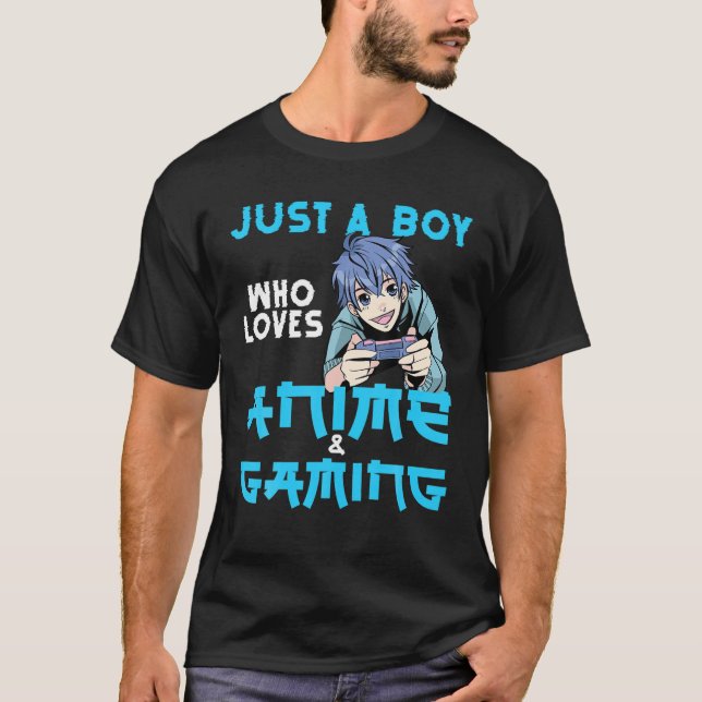 T-shirt Juste Un Garçon Qui Aime Anime Et Jeu Otaku Anime (Devant)