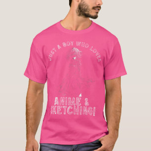 T-shirt Juste Un Garçon Qui Aime Anime Et Sketching Manga 