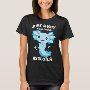 T-shirt Juste Un Garçon Qui Aime Axolotls Kawaii Funny Blu