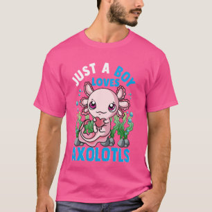 T-shirt Juste un garçon qui aime Axolotls Son Anniversaire