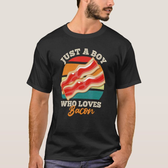 T-shirt Juste un garçon qui aime Bacon Bacon (Devant)