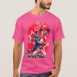 T-shirt Juste un garçon qui aime Basketball Dunk Edition