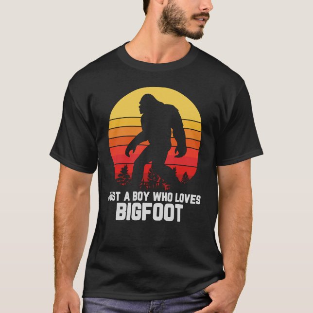 T-shirt Juste un garçon qui aime BIGFOOT | Bigfoot Retro (Devant)