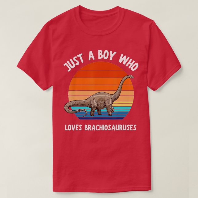 T-shirt Juste Un Garçon Qui Aime Brachiosaurus Dinosaure E (Design devant)