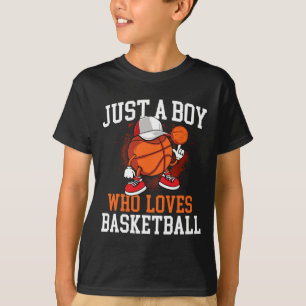 T-shirt Juste Un Garçon Qui Aime Bysketbyll - Joueur Hoops