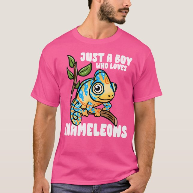 T-shirt Juste Un Garçon Qui Aime Chameleons Reptiles Herpe (Devant)