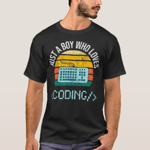 T-shirt Juste un garçon qui aime coder Ordinateur drôle