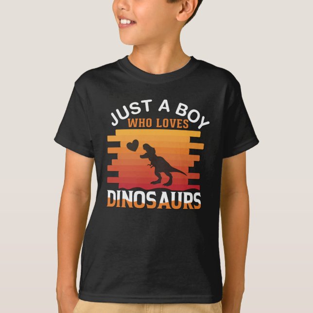 T-shirt Juste un garçon qui aime Dinosaur | Design de dino (Devant)
