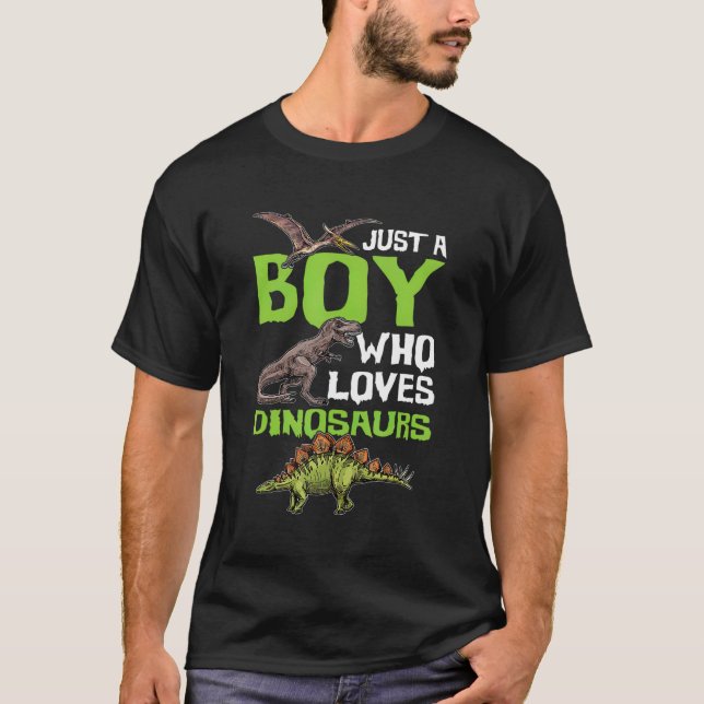 T-shirt Juste Un Garçon Qui Aime Dinosaures T Rex Dinosaur (Devant)