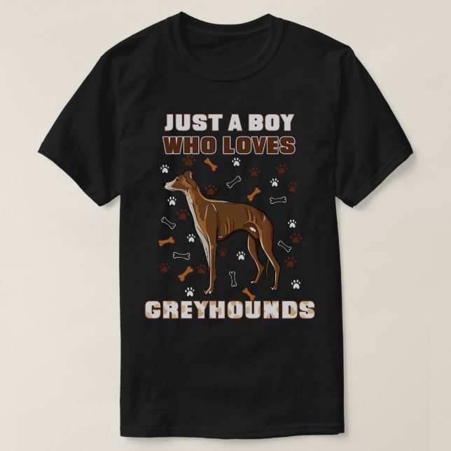 T-shirt Juste un garçon qui aime Greyhounds (Design devant)