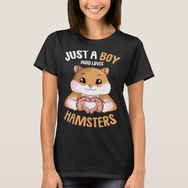 T-shirt Juste un garçon qui aime Hamsters Hammy Boys Kids  (Devant)