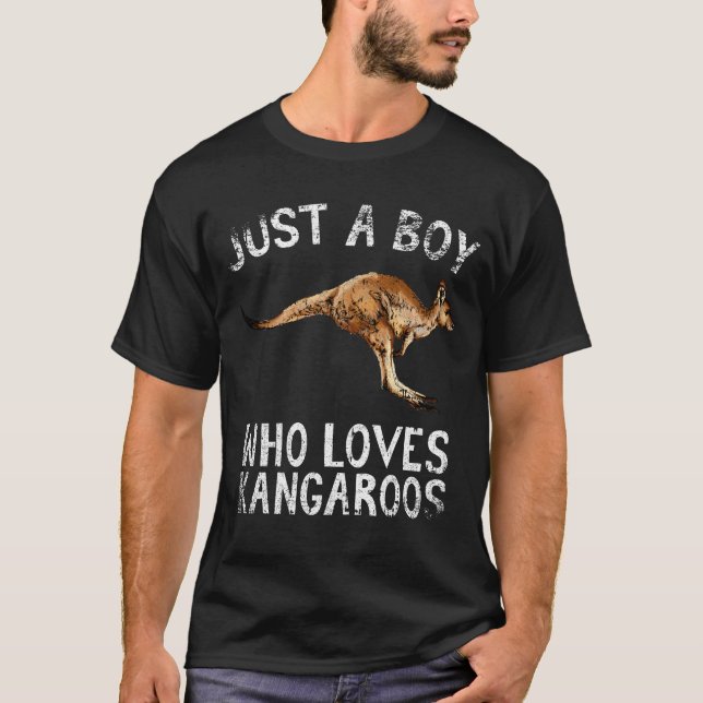 T-shirt Juste un garçon qui aime Kangaroos (Devant)