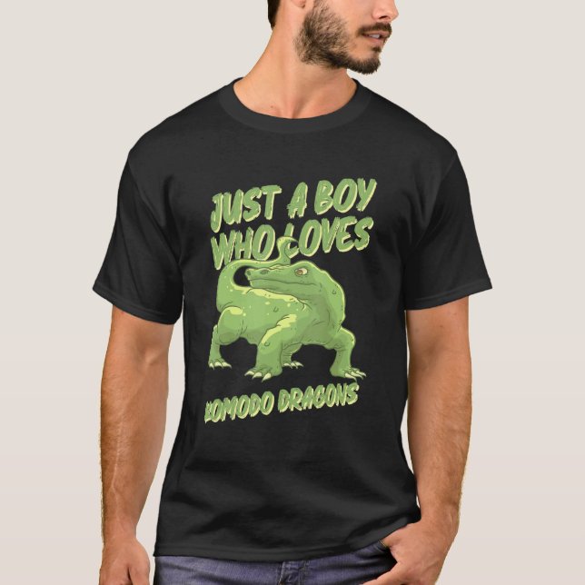 T-shirt Juste Un Garçon Qui Aime Komodo Dragons Moniteur L (Devant)
