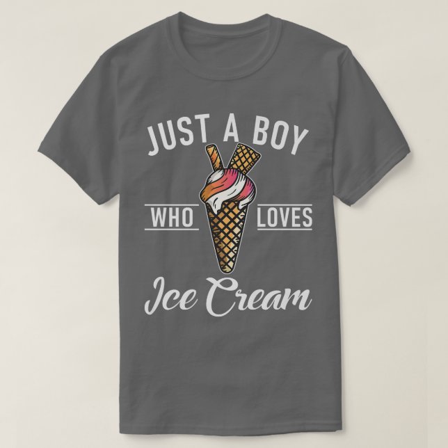 T-shirt Juste un garçon qui aime la crème glacée  (Design devant)