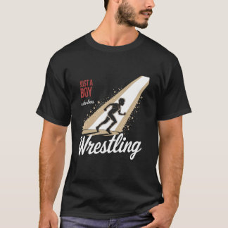 T-shirt Juste un garçon qui aime la lutte Hommes Groovy ga