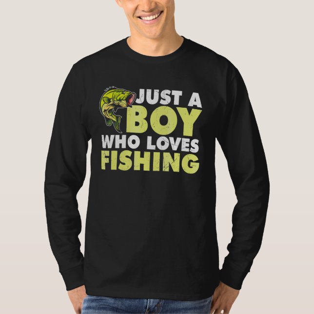 T-shirt Juste un garçon qui aime la pêche (Devant)