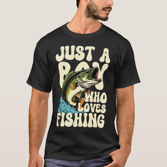 T-shirt Juste un garçon qui aime la pêche (Devant)
