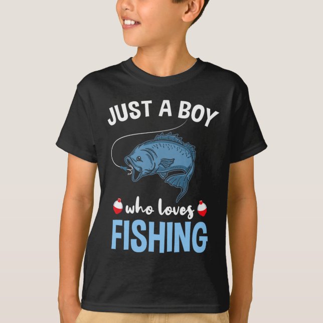 T-shirt Juste un garçon qui aime la pêche  (Devant)