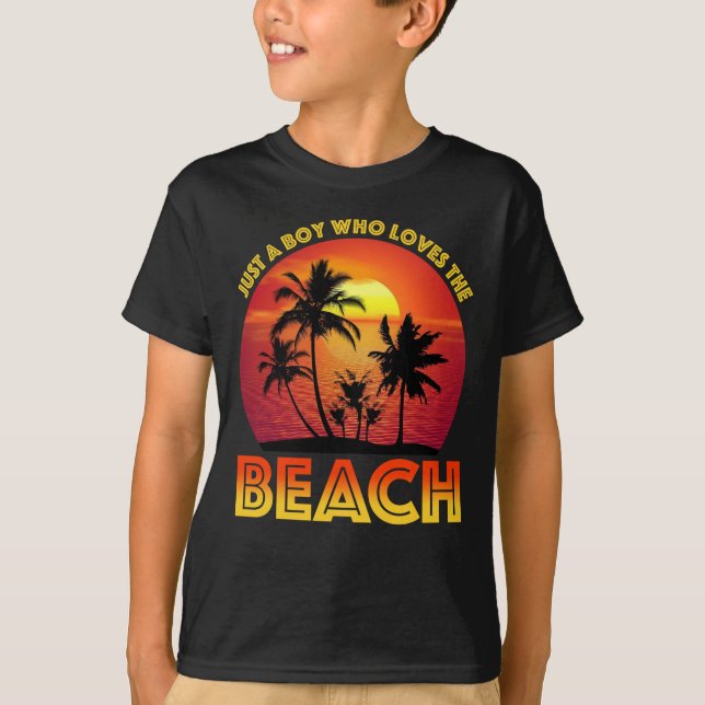 T-shirt Juste Un Garçon Qui Aime La Plage (Devant)